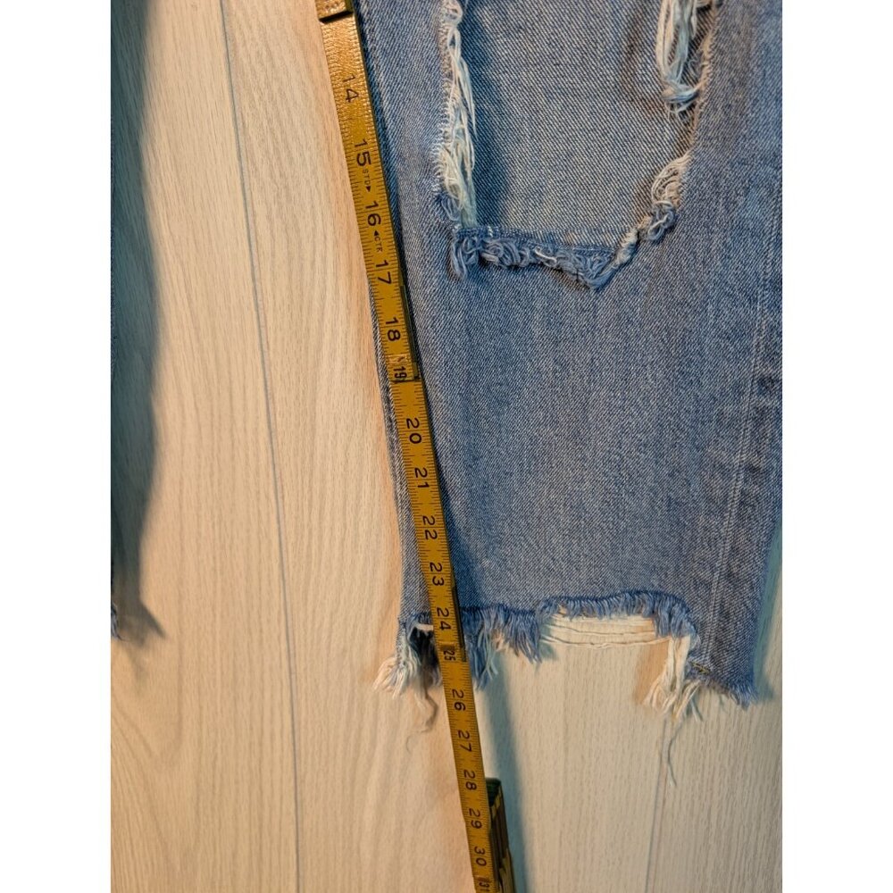 We The Free People Jeans Maggie Mid Rise Straight Leg Button Fly 27 Distressed - Picture 12 of 12